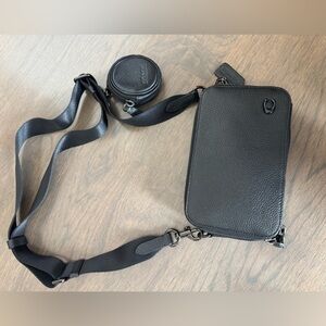 NWOT Coach Leather Charter Slim Crossbody with Adjustable Strap Black Leather